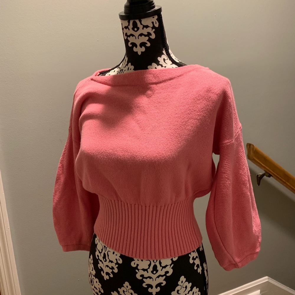 Pink Crop sweater from Anthropologie